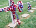 Flags and Bunting at Grave